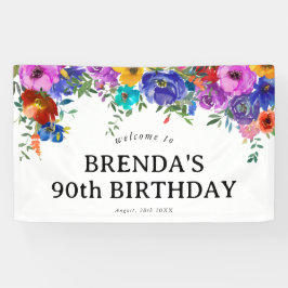 Bright & Bold Watercolor Florals Geburtstag Banner