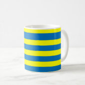 Bright Bold Yellow and Blue Stripes Kaffeetasse (VorderseiteRechts)