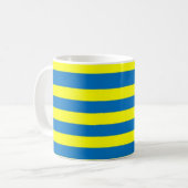 Bright Bold Yellow and Blue Stripes Kaffeetasse (Vorderseite Links)