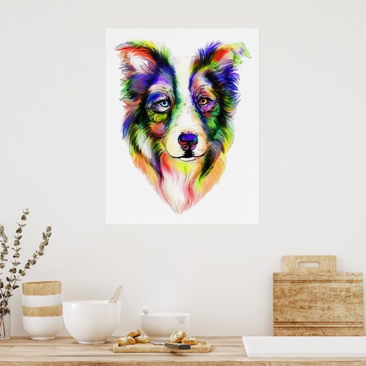 Bright Border Collie Poster (Küche)