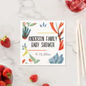 Bright Botanicals Baby Dusche Serviette (Beispiel)