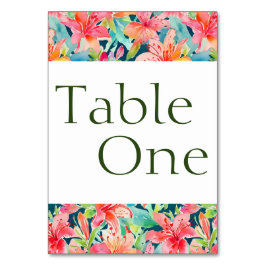 Bright Botanicals Floral Wedding Tischnummer