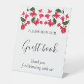 Bright Bougainvillea Pedestal Sign Gästebuch Sockelschild (Vorderseite)