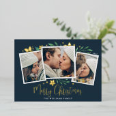 Bright Boughs | Drei Foto Folien Feiertagskarte (Stehend vorne)