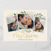 Bright Boughs | Drei Foto Folien Feiertagskarte (Vorderseite)