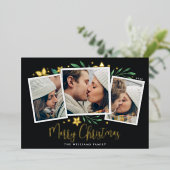 Bright Boughs | Drei Foto Folien Feiertagskarte (Stehend vorne)