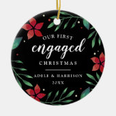 Bright Boughs | Erstes Verlobtes Foto zu Weihnacht Keramik Ornament (Vorne)