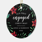 Bright Boughs | Erstes Verlobtes Foto zu Weihnacht Keramik Ornament (Links)