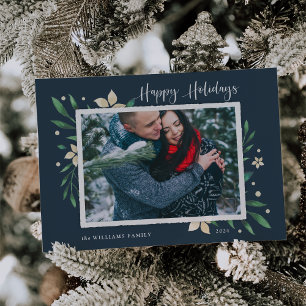 Bright Boughs Happy Holidays Foto Feiertagskarte