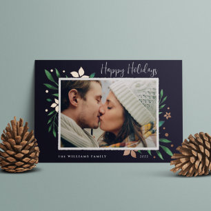 Bright Boughs Happy Holidays Foto Folien Feiertagskarte