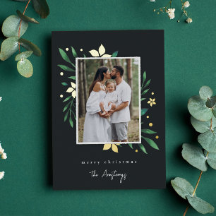 Bright Boughs Vertikales Foto Botanische Weihnacht Folien Feiertagskarte