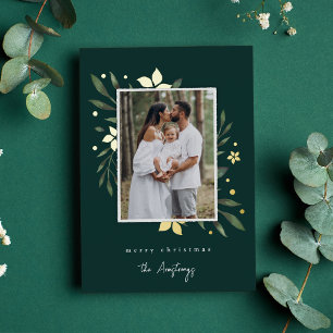 Bright Boughs Vertikales Foto Botanische Weihnacht Folien Feiertagskarte