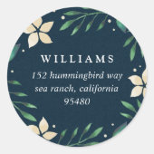 Bright Boughs | Weihnachtsfeiertage Rücksendeadres Runder Aufkleber (Vorderseite)