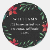 Bright Boughs | Weihnachtsfeiertage Rücksendeadres Runder Aufkleber (Vorderseite)