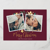 Bright Boughs | Zwei Fotos Folien Feiertagskarte (Vorderseite)