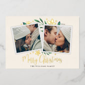 Bright Boughs | Zwei Fotos Folien Feiertagskarte (Vorderseite)