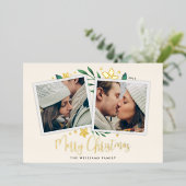 Bright Boughs | Zwei Fotos Folien Feiertagskarte (Stehend vorne)