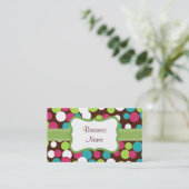 Bright Bouncing Dots Business Card Visitenkarte (Stehend Vorderseite)