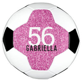 Bright Bubblegum Pink Funkelnd Nummer und Name Fußball