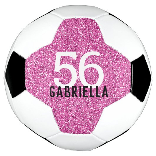 Bright Bubblegum Pink Funkelnd Nummer und Name Fußball (Gedreht)