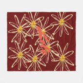 Bright Burgundy Red Floral Fleecedecke (Vorderseite (Horizontal))