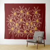 Bright Burgundy Red Floral Wandteppich (Beispiel (Horizontal))