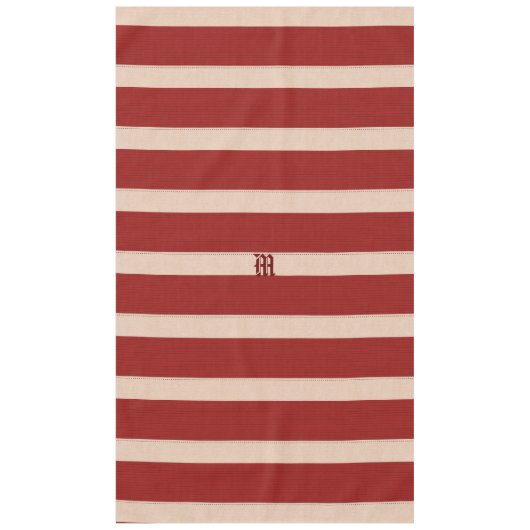 Bright Burgundy Red Stripes Tischdecke (Vorderseite)