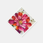 Bright Burst magenta Aquarell Blume Servietten (Ecke)