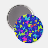 Bright Butterflies Blue Magnet (Vorderseite/Rückseite)