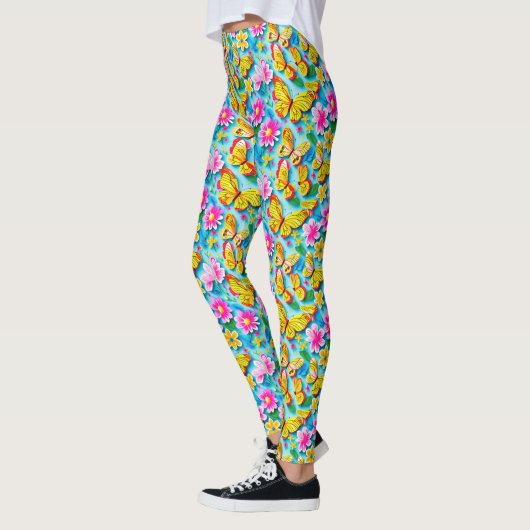 Bright Butterfly Pattern Leggings (Links)