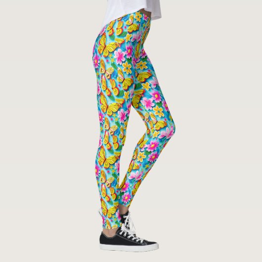 Bright Butterfly Pattern Leggings (Rechts)