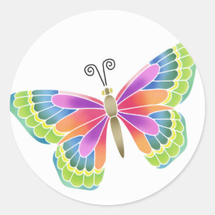 Bright Butterfly Runder Aufkleber