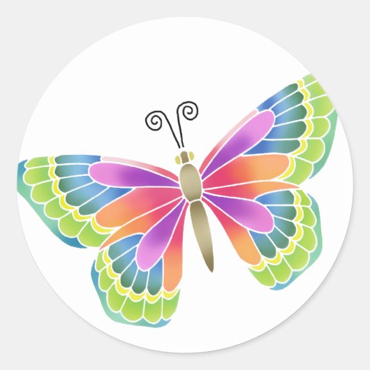 Bright Butterfly Runder Aufkleber (Vorderseite)