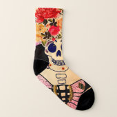 Bright Calavera Catrina Socken (Links - Innen)