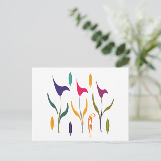 Bright Calla Lilly Watercolor Impression Postkarte (Stehend Vorderseite)