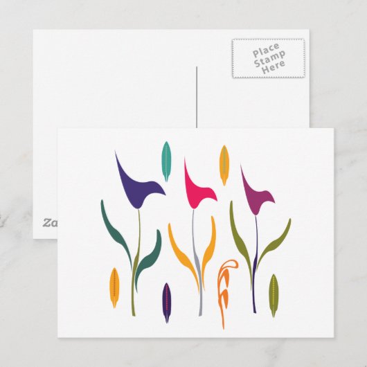 Bright Calla Lilly Watercolor Impression Postkarte (Vorne/Hinten)