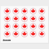 Bright Canadian Maple Leaf Kanada Red White Runder Aufkleber (Blatt)
