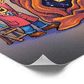 Bright Cartoon Ink Mascot Decal Sticker Poster (Ecke)