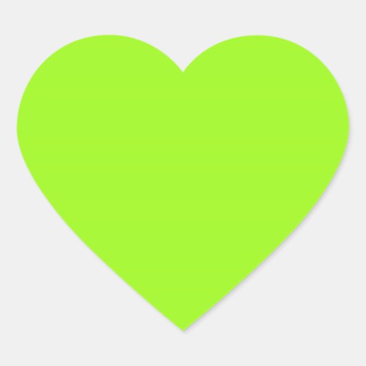 Bright Chartreuse Green Heart Aufkleber (Vorderseite)