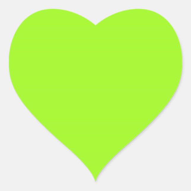 Bright Chartreuse Green Heart Sticker (Vorderseite)