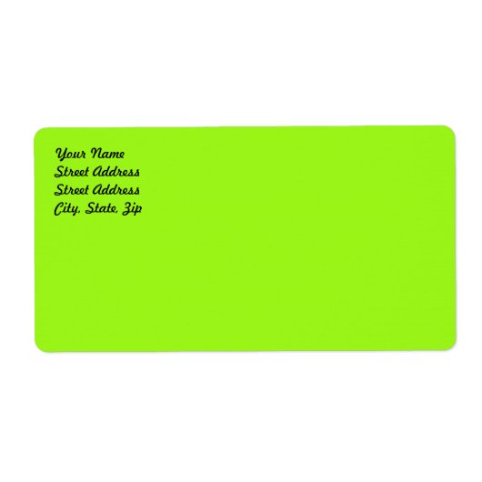 Bright Chartreuse Green Shipping Label (Vorne)