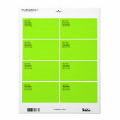 Bright Chartreuse Green Shipping Label (Vorne)