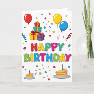 Bright & Cheerful Cartoon “Happy Birthday” Card Karte