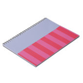 Bright Cheerful pink and ice blue striped design Notizblock (Linke Seite)