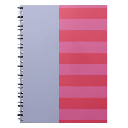 Bright Cheerful pink and ice blue striped design Notizblock (Vorderseite)