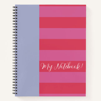 Bright Cheerful pink and ice blue striped design Notizblock