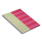 Bright Cheerful pink and sage green striped design Notizblock (Rechte Seite)