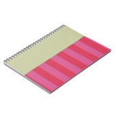 Bright Cheerful pink and sage green striped design Notizblock (Linke Seite)