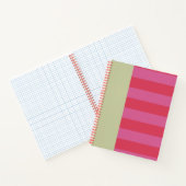 Bright Cheerful pink and sage green striped design Notizblock (Innenseite)