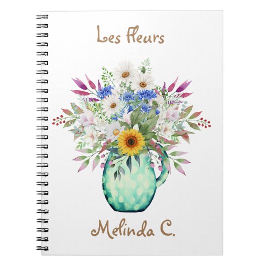 Bright & Cheful Summer Blume Notebook Notizblock (Vorderseite)